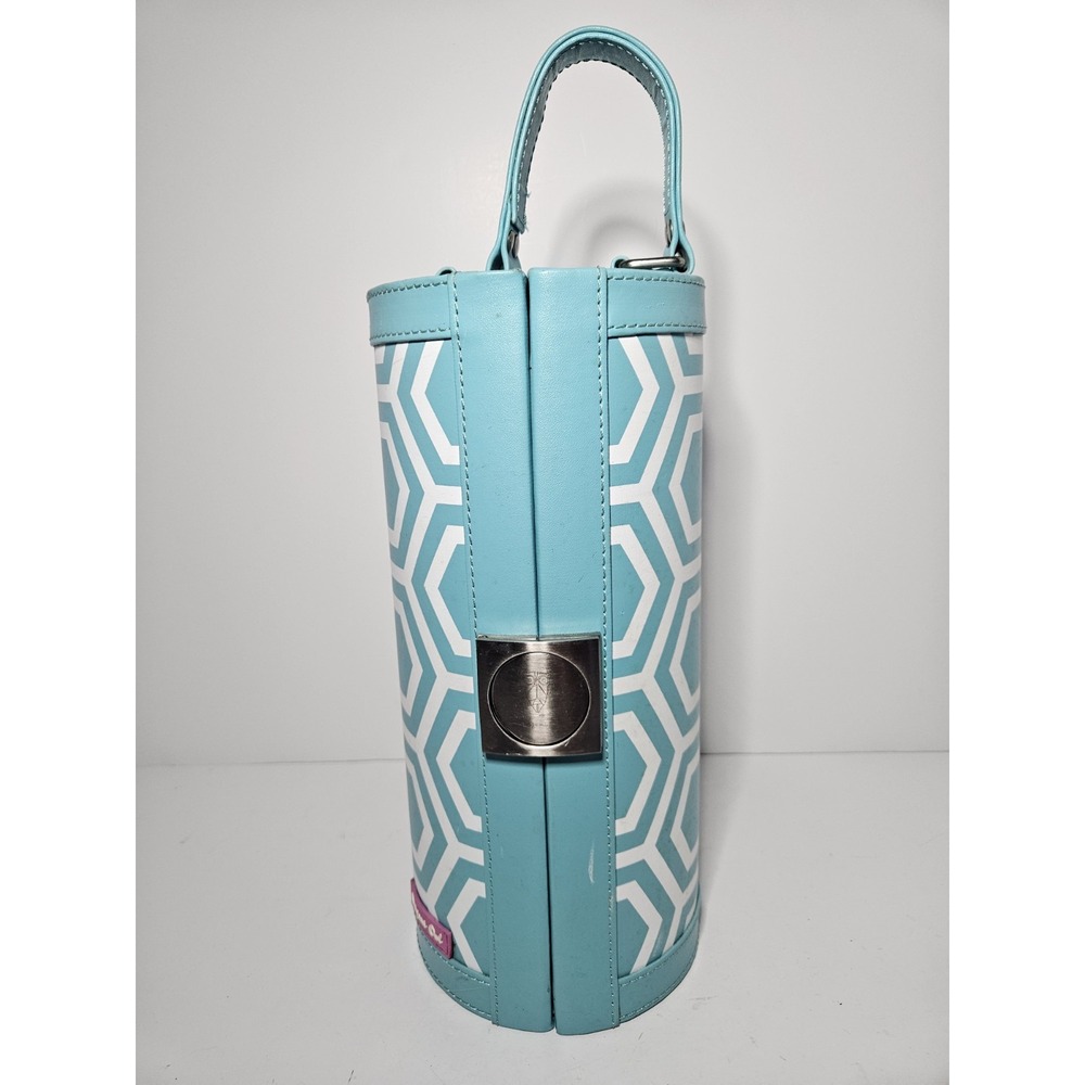 Origami Owl Mobile Jewelry Bar Travel Carrying Case 6 Trays Charm Container Teal